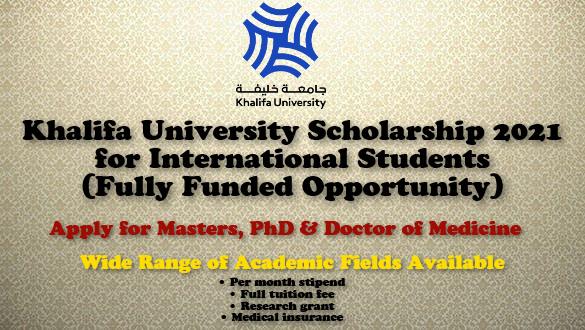 Khalifa University scholarship 2021