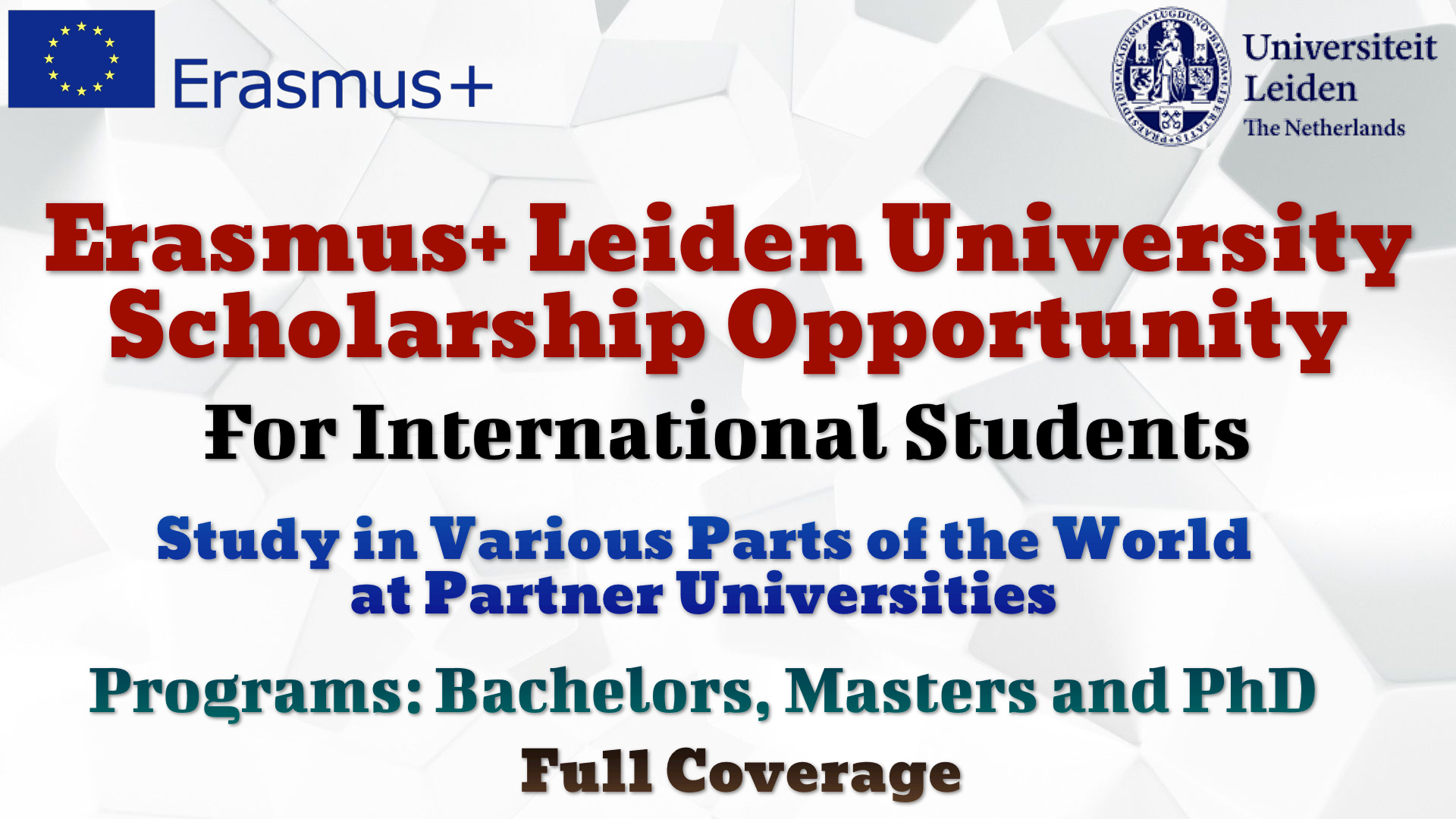 Erasmus+ Leiden University Scholarship