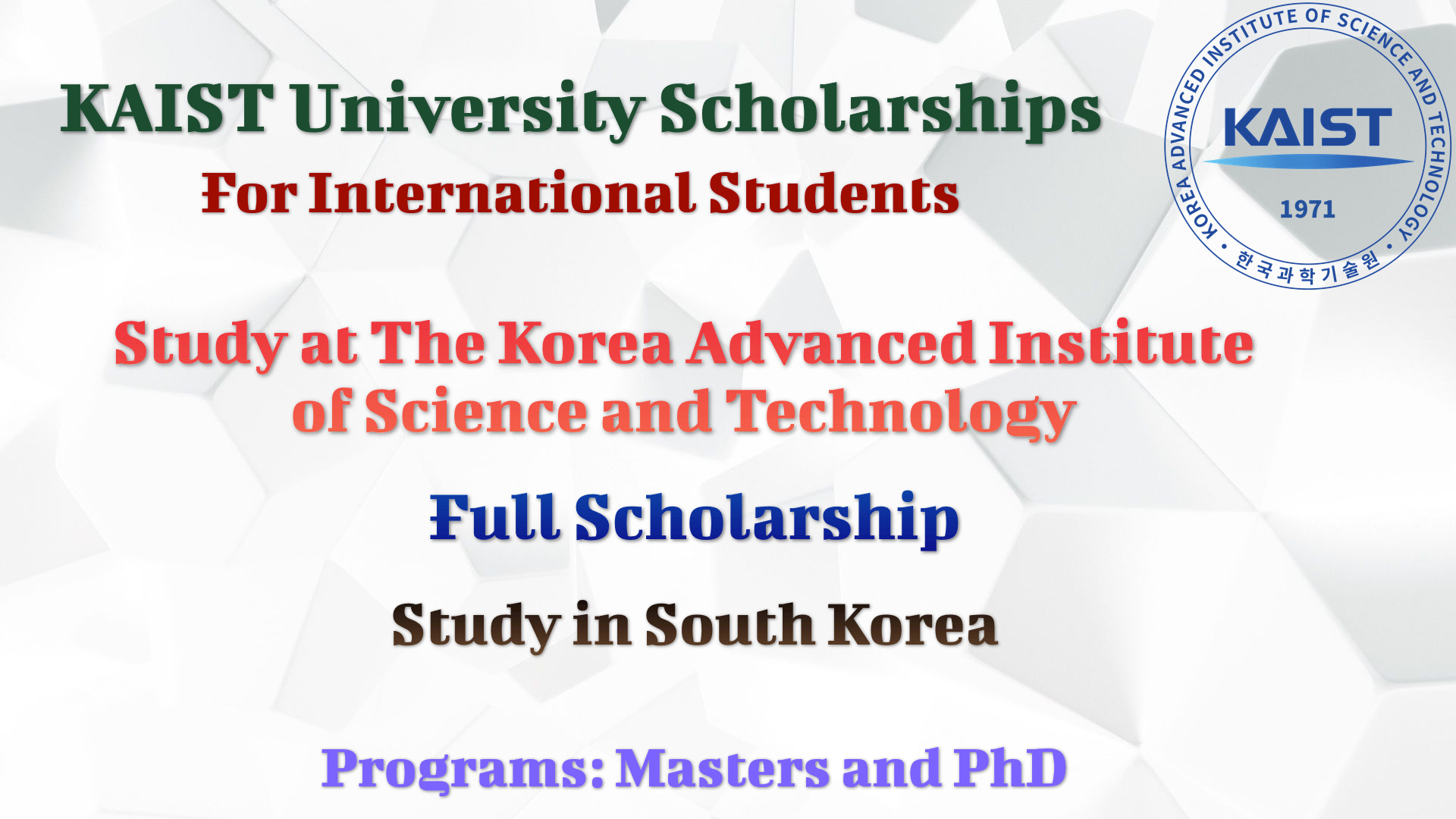 KAIST University Scholarships