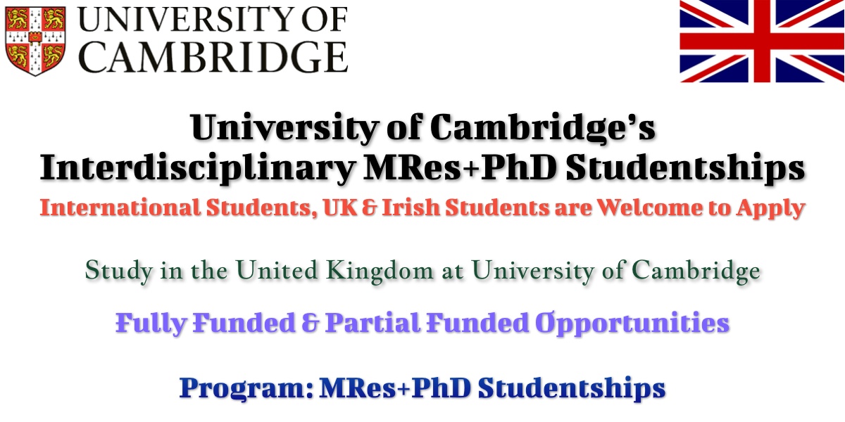 University of Cambridge Interdisciplinary MRes+PhD Studentships