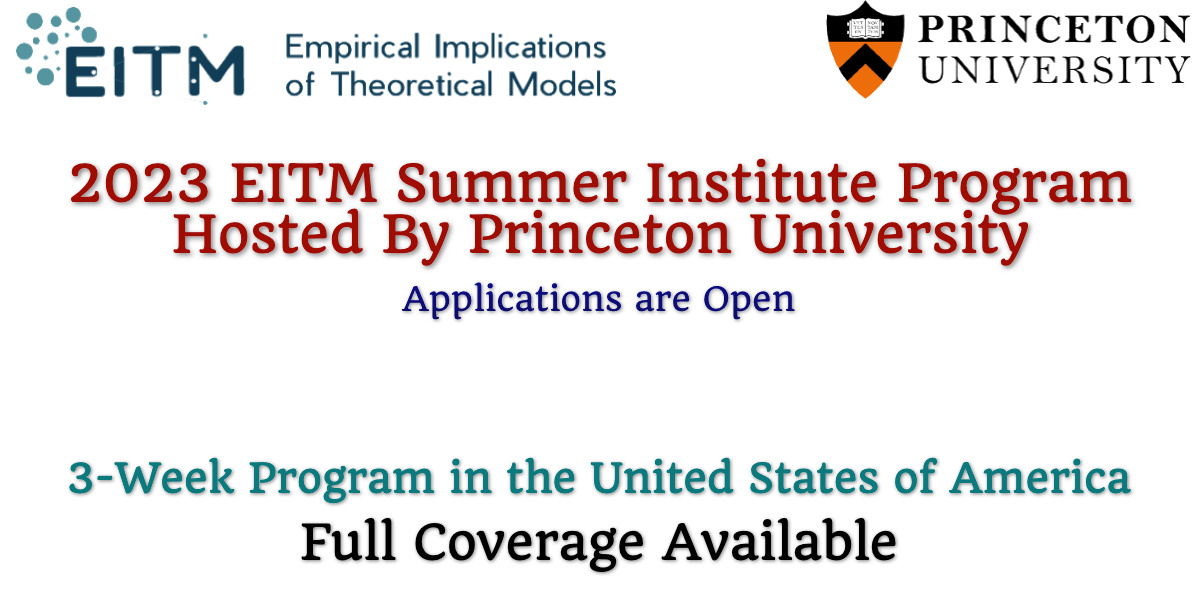 Princeton University 2023 EITM Summer Institute Program