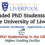 The University of Liverpool Offers Funded PhD Studentship in the United Kingdom (Attractive Funding)