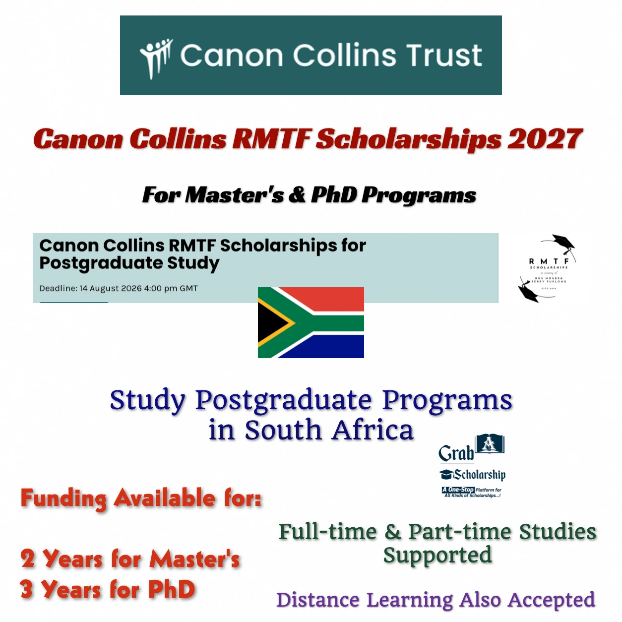 Canon Collins RMTF Scholarships 2027